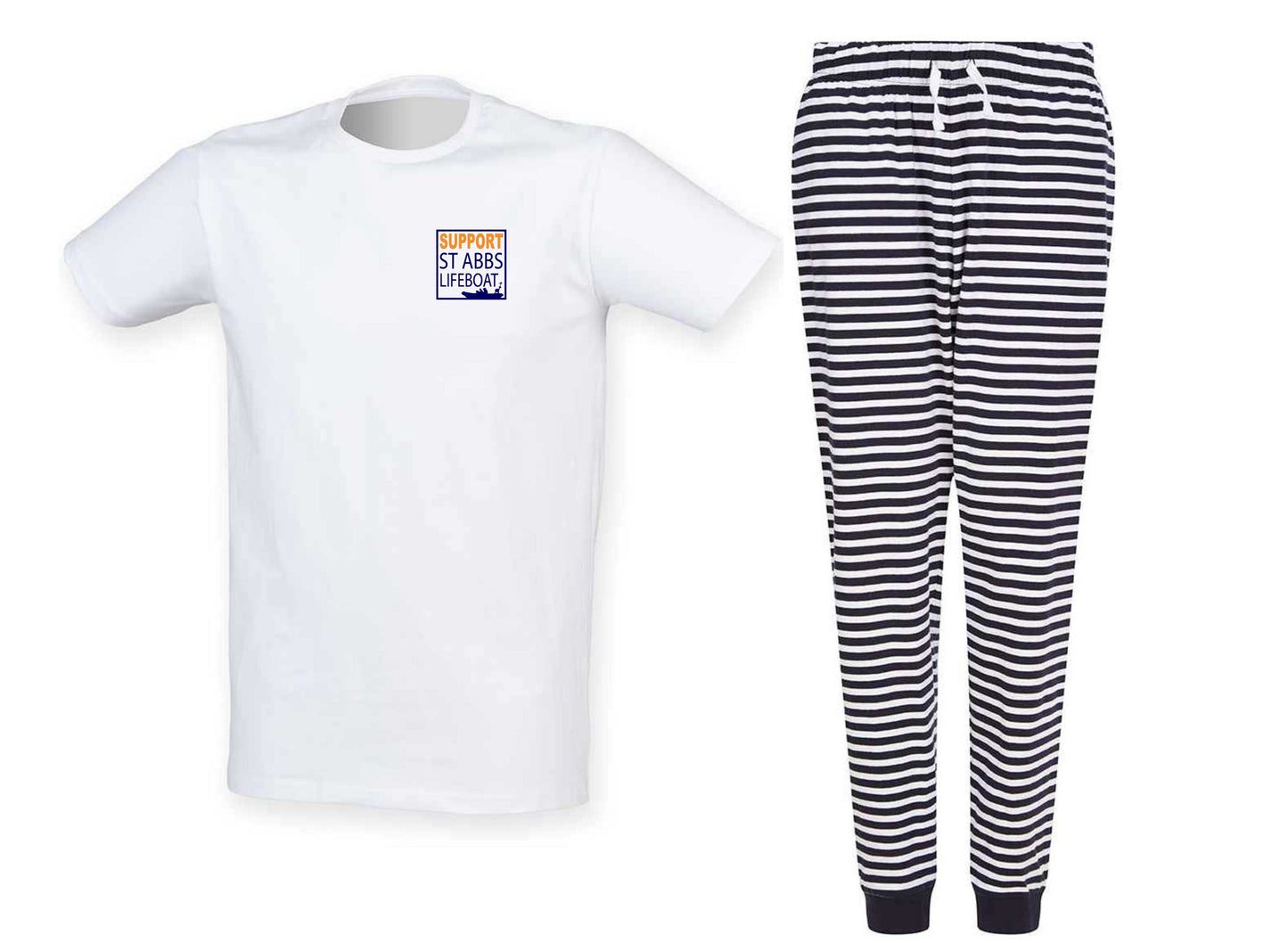 St Abbs Lifeboat Striped PJs - Mens