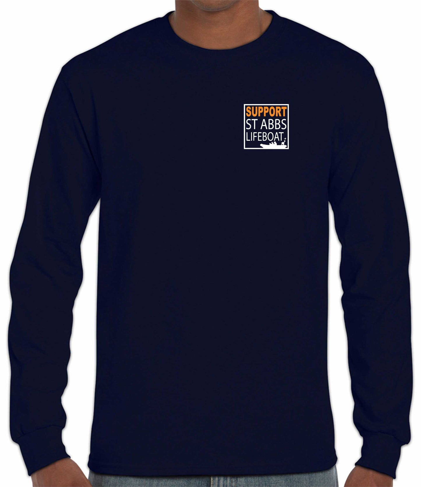 St Abbs Lifeboat Long Sleeved T-Shirt - Mens fit